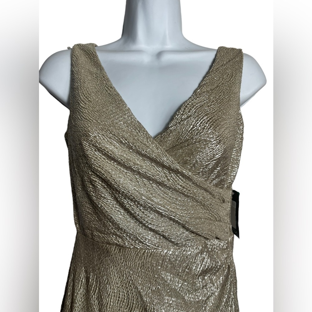 NWT Ralph Lauren dress size 4‎ petite stunning gold metallic dress PERFECT 💛💛 - Picture 2 of 5